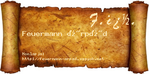Feuermann Árpád névjegykártya